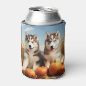 Alaskan Malamute Welpe Herbst Delight Pumpkin Dosenkühler (Kanne Vorderseite)
