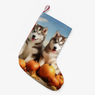 Alaskan Malamute Welpe Herbst Delight Pumpkin Kleiner Weihnachtsstrumpf