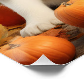 Alaskan Malamute Welpe Herbst Delight Pumpkin Poster (Ecke)