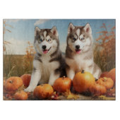 Alaskan Malamute Welpe Herbst Delight Pumpkin Schneidebrett (Vorderseite)