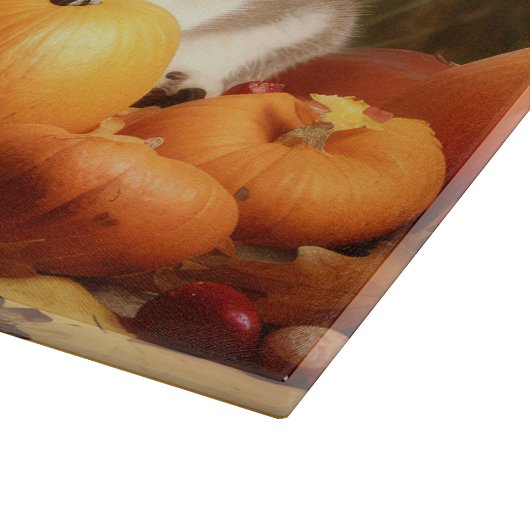 Alaskan Malamute Welpe Herbst Delight Pumpkin Schneidebrett (Ecke)