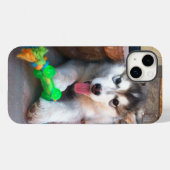 Alaskan Malamute Welpe mit Rockspielzeug-Foto Case-Mate iPhone Hülle (Rückseite (Horizontal))