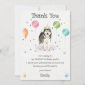 Alaskan Malamute Welpen Hund Geburtstag Danke Kart Einladung (Vorderseite)