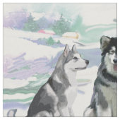 Alaskan Malamute Winterlandschaft Stoff (Nahaufnahme)