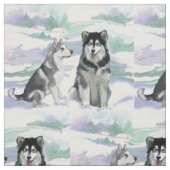 Alaskan Malamute Winterlandschaft Stoff (Muster)