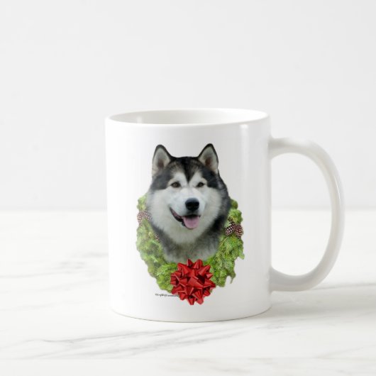Alaskan Malamute Wreath Kaffeetasse (Rechts)