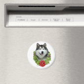 Alaskan Malamute Wreath - Magnet (In Situ (Geschirrspüler))