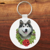 Alaskan Malamute Wreath - Schlüsselanhänger (Vorderseite)
