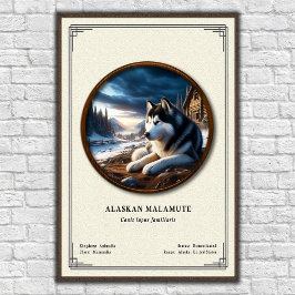 Alaskan Malamute Zoology Series Poster