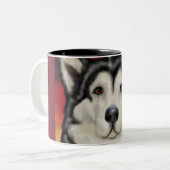 Alaskan Malamute Zweifarbige Tasse (Vorderseite Links)