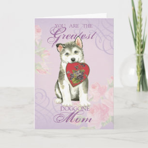 Alaskan Malemute Heart Mama Karte