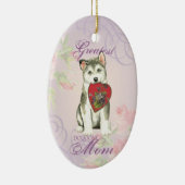Alaskan Malemute Herz Mama Keramik Keramik Ornament (Rechts)