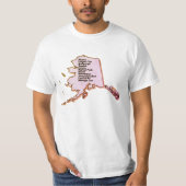 Alaskan Map & Fakten Vendredi Filter T-Shirt (Vorderseite)