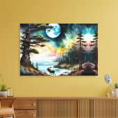 Alaskan Moose am Rande des Waldes Leinwanddruck (Insitu (Wohnzimmer))