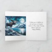 Alaskan Moose at Night Nature Birthday Karte (Innenseite)