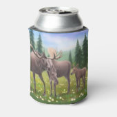 Alaskan Moose Family Can Cooler Dosenkühler (Kanne Rückseite)