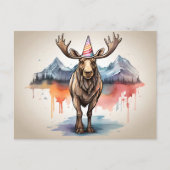 Alaskan Moose mit Geburtshhat Postkarte (Vorderseite)