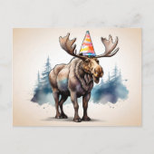 Alaskan Moose mit Geburtshhat Postkarte (Vorderseite)