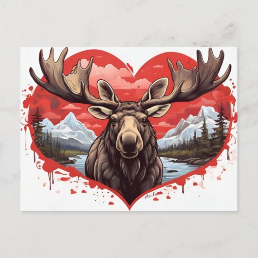 Alaskan Moose Postkarte (Vorderseite)