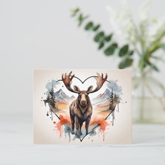 Alaskan Moose Postkarte (Stehend Vorderseite)