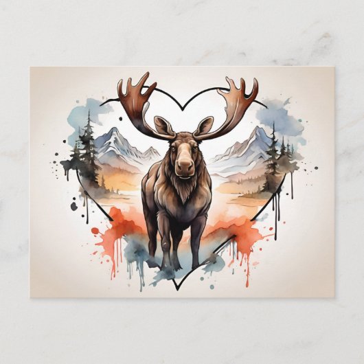 Alaskan Moose Postkarte (Vorderseite)