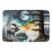 Alaskan Moose Stehend auf der Bergkette Badematte (Vorderseite)