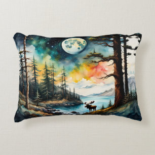 Alaskan Moose Stehend auf der Bergkette Dekokissen