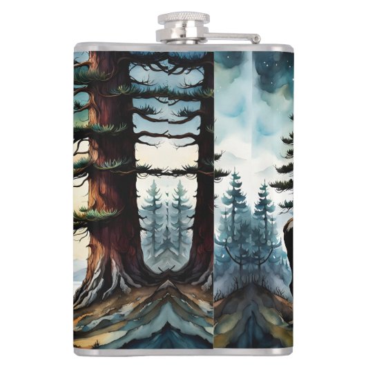 Alaskan Moose Stehend auf der Bergkette Flachmann (Rückseite)