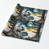 Alaskan Moose Stehend auf der Bergkette Geschenkpapier (Ungerollt)