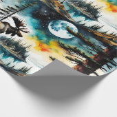 Alaskan Moose Stehend auf der Bergkette Geschenkpapier (Ecke)
