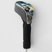 Alaskan Moose Stehend auf der Bergkette Golf Headcover (angewinkelt)