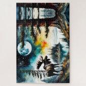 Alaskan Moose Stehend auf der Bergkette Puzzle (Vertikal)