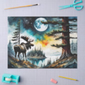Alaskan Moose Stehend auf der Bergkette Seidenpapier (Basteln)