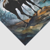 Alaskan Moose Stehend auf der Bergkette Seidenpapier (Detail)