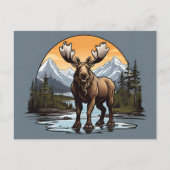 Alaskan Moose stehend im Wasser Postkarte (Vorderseite)