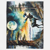 Alaskan Moose unter dem Mondlicht Fleecedecke (Vorderseite)