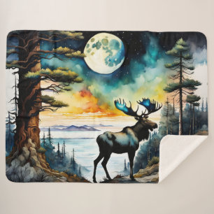 Alaskan Moose unter dem Mondlicht Sherpadecke
