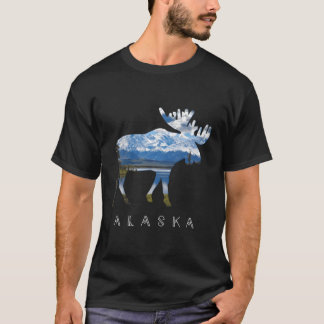 Alaskan Moose with Lake Mountain T-Shirt