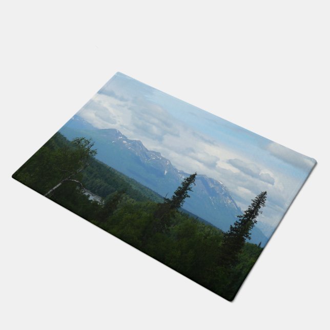Alaskan Mountain Range Panorama Fotografie Fußmatte (Schrägansicht)