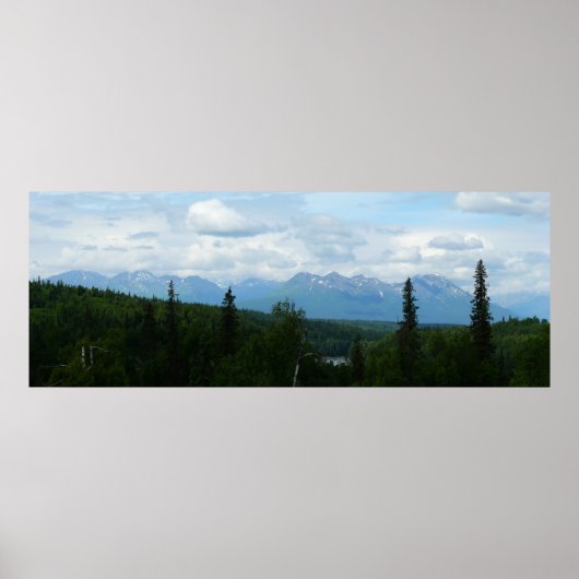 Alaskan Mountain Range Panorama Fotografie Poster (Vorne)
