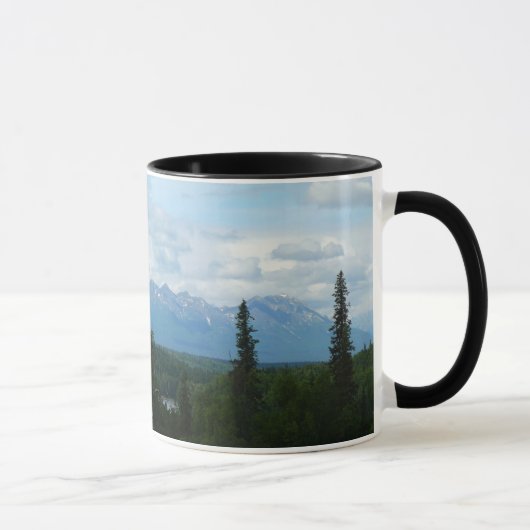 Alaskan Mountain Range Panorama Fotografie Tasse (Rechts)