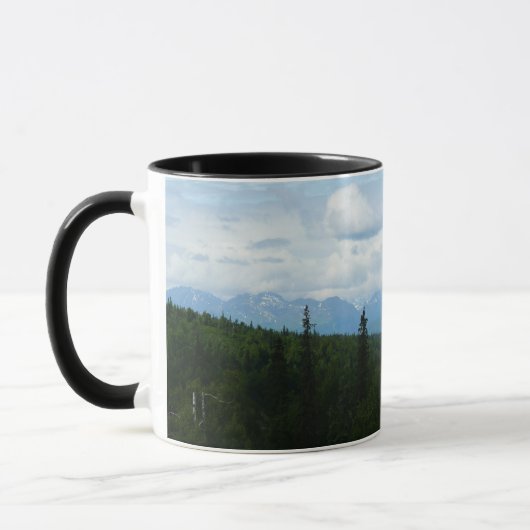 Alaskan Mountain Range Panorama Fotografie Tasse (Links)