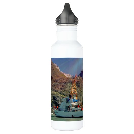 Alaskan Mountain View mit Boot Edelstahlflasche (Links)