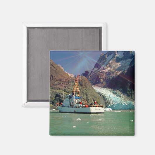 Alaskan Mountain View mit Boot Magnet (Vorderseite/Rückseite)
