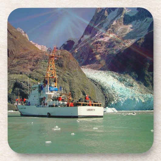 Alaskan Mountain View mit Boot Untersetzer (Vorderseite)