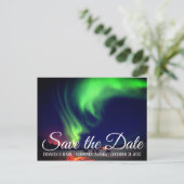Alaskan Northern Lights Save the Date Ankündigungspostkarte (Stehend Vorderseite)