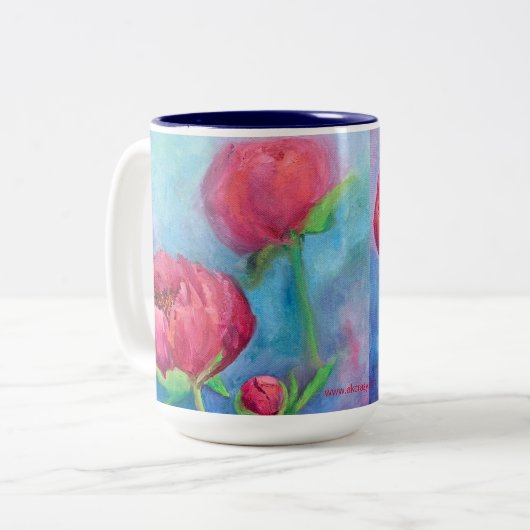 Alaskan Peonies 15oz Tasse (Vorderseite Links)