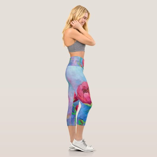 Alaskan Peonies Capri Leggings (Rechts)