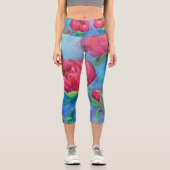 Alaskan Peonies Capri Leggings (Vorderseite)