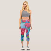 Alaskan Peonies Capri Leggings (Vorderseite)